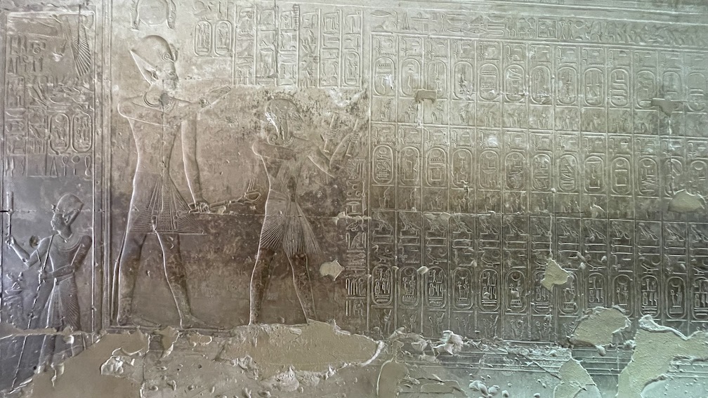 Abydo's Kings List with Seti I and son Ramses II